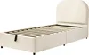 Polsterbett 90x190 cm mit Stauraum & Lattenrost, Samt Beige Produktbild-Vorschau 11