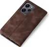 A brown flip case for a smartphone is shown against a white background. Produktbild-Vorschau