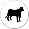 Huuraa Aufkleber Panther Silhouette 10cm rund Sticker Produktbild-Vorschau 1