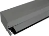 A close-up, angled view of a gray aluminum extrusion with a black rubber seal at the bottom, likely a component of a pergola or awning system. Produktbild-Vorschau