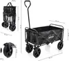 A black folding wagon with dimensions shown in a diagram. Produktbild-Vorschau