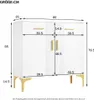 Sideboard Wohnzimmer, Kommode mit 4 Türen Goldene Produktbild-Vorschau 2