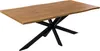 A rectangular dining table with a wooden top and a black spider-like base, shown from a three-quarter angle against a white background. Produktbild-Vorschau
