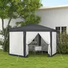 Outsunny Gartenpavillon 3,94x3,412m 6-eckig Pavillon mit Produktbild-Vorschau 2