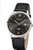 REGENT F-1242 Herrenuhr Edelstahl 40 mm Anthrazit Leder Produktbild-Vorschau 1