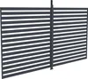 A dark gray slatted fence panel with a vertical support post. Anteprima dell’immagine prodotto
