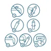 A collage of 7 instructional diagrams showing how to use a product. Podgląd zdjęcia produktu