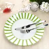 Split zielony pasek 6x talerz obiadowy Ø27cm porcelana 6 Podgląd zdjęcia produktu 2