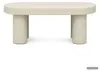 Ovaler Couchtisch MATE 85 cm Creme mit vier zylindrischen Produktbild-Vorschau 2
