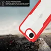 A red and clear phone case is shown falling onto a cracked asphalt surface. Produktbild-Vorschau
