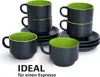 MIAMIO - 6 x 75 ml Espresso Tassen Außen Schwarz Innen Produktbild-Vorschau 2