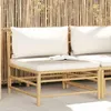 vidaXL Garten-Mittelsofa mit Kissen Cremeweiß Bambus Produktbild-Vorschau 1