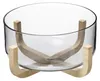 Salatschüssel ARHA aus Glas, 24 cm, mit Holzständer Produktbild-Vorschau 1