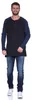 Herren Oversize-Schnitt Langarm Shirt Baumwolle zweifarbig Produktbild-Vorschau 2