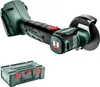 A cordless angle grinder and its storage case are displayed against a white background. Podgląd zdjęcia produktu