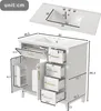 MODFU Badkamerkast, wit, 90x46x87 cm. Vrijstaand Productafbeelding-voorbeeld 7