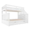 A white bunk bed with stairs and drawers, shown from a side-angle against a white background. Anteprima dell’immagine prodotto