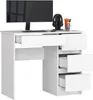 BDW Bureau de bureau avec 4 tiroirs, Gamingtisch, Blanc Voir les images du produit 1