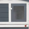 vidaXL Großer Kaninchenstall Grau und Weiß 201x45x85 cm Produktbild-Vorschau 5