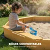Sweiko Sandkasten mit Dach 4 Sitzbänken Bodenplane für 8 Produktbild-Vorschau 8