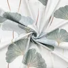 Baumwolle 100% Ginkgo-Blätter salbeigrün auf hellgrauem Produktbild-Vorschau 3