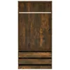 Kleiderschrank Räuchereiche 100x50x200 cm Holzwerkstoff , Produktbild-Vorschau 4