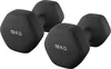 Two black hexagonal dumbbells are placed on a white background. Produktbild-Vorschau