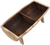 A wooden storage bench with two compartments. Produktbild-Vorschau