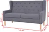 vidaXL Sofa 2-Sitzer Stoff Grau Produktbild-Vorschau 6