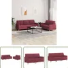 The Living Store 2-tlg. Sofagarnitur mit Kissen Weinrot Produktbild-Vorschau 1