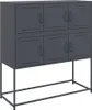 vidaXL Sideboard Anthrazit 100,5x39x107 cm Stahl Produktbild-Vorschau 2
