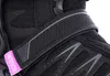 Close-up of a black inline skate strap with a pink tag. Podgląd zdjęcia produktu