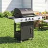 Outsunny Gasgrill 10,5 KW 4 Brenner BBQ Grillwagen Produktbild-Vorschau 8