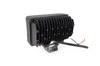 A black LED work light with a silver mounting bracket is shown against a white background. Produktbild-Vorschau