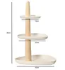 Weiße Bambus 3-stöckige Kuchenplatte 45x35x30 cm Produktbild-Vorschau 5