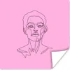 MuchoWow® Poster Frau - Rosa - Gesicht - Strichzeichnung Produktbild-Vorschau 1