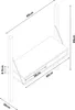 A technical drawing with dimensions of a wall-mounted shelf with drawers. Voir les images du produit