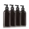 4 flacons distributeurs de savon de 500 ml, plastique, noir Voir les images du produit 8