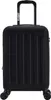 A black suitcase is shown from the front. Náhľad obrázku produktu