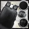 A collage of a black rucksack with close-up details of its texture, zippers, and buckle. Anteprima dell’immagine prodotto