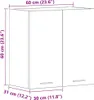 A diagram of a white cabinet with dimensions shown. Anteprima dell’immagine prodotto