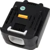 A black power tool battery pack is shown from a slightly elevated angle against a white background. Produktbild-Vorschau