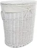 Wäschekorb Wäschetonnen Wäschetruhe Weide Weiß Oval 100L Produktbild-Vorschau 2