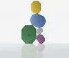A stack of colorful, octagonal boxes with a swan logo. Produktbild-Vorschau