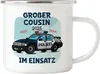 Großer Cousin Im Einsatz 2025 Emaille Tasse Polizei Liebe Produktbild-Vorschau 1