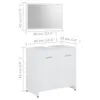 vidaXL Set di mobili da bagno a 3 pezzi in legno bianco Anteprima dell’immagine prodotto 8