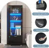 okwish Vitrine,Schwarze Hochglanzvitrinen mit Glastüren und Produktbild-Vorschau 5