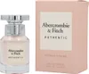 A bottle of Abercrombie & Fitch Authentic Woman Eau de Parfum and its packaging are displayed side-by-side against a white background. Anteprima dell’immagine prodotto