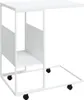 vidaXL Bočný stolík s kolieskami biely 55x36x63,5 cm Drevo Náhľad obrázku produktu 1