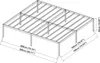 A diagram of a bed frame with dimensions indicated. Náhľad obrázku produktu